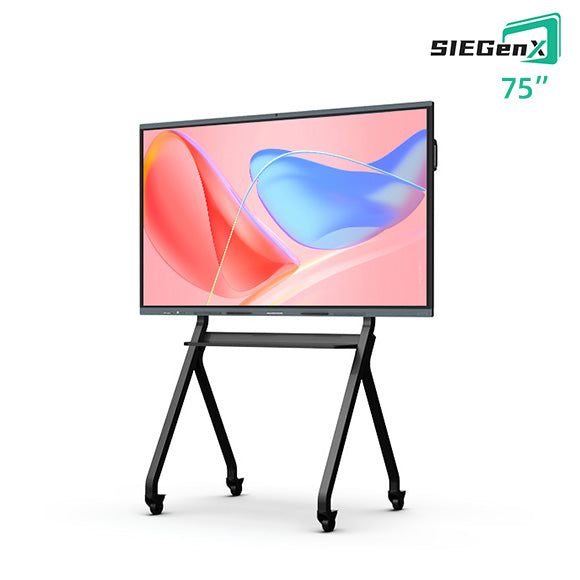Bảng trắng tương tác 75 inch - Độ phân giải 4K - Hệ thống kép - Có chân đế - Dùng cho lớp học và doanh nghiệp